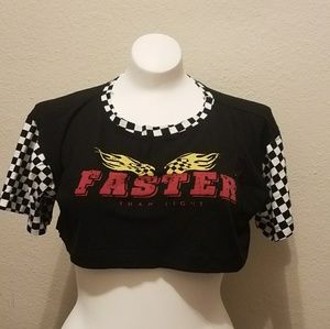 Vintage racer crop top